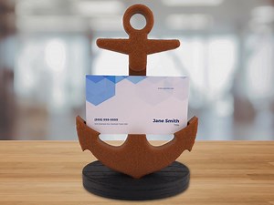 Ships Anchor Business Card Holder | Nautical Themed Desk Accessory | Gift for Travel Agent, Merchant Marine, Navy Sailor, or Naval Officer - Etsy