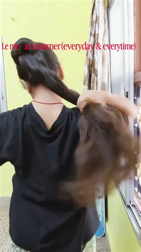 Long hair bun making pony tail making girl rapunzel hairs #longhair #bundrop #longhairdontcare