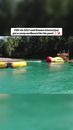 POV: Its 2017 and Roman Atwood just got a crazy surfboard for his pond 🏄🏻❤️‍🩹 #romanatwood #romanatwoodclips #2017 #surfing #fyp @RomanAtwood