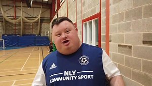 Billy loves his new shirt! The Selby Disability Football Club players got their new tops tonight! | Selby Disability Football Club