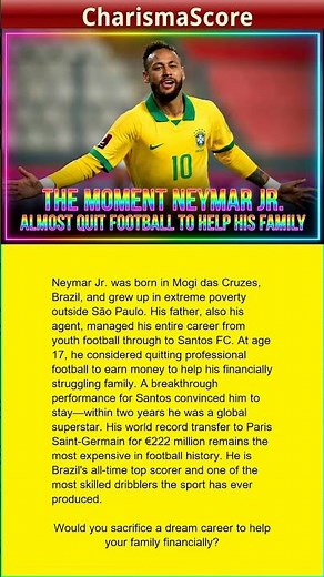 THE SACRIFICE: How Neymar Jr. Almost Quit To SAVE His Family! ⚽💔