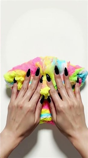 Neon Star Cloud Slime Squish 🌟 #asmr #slime #cloudslime #satisfying #shorts