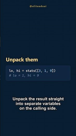 Python: Return Multiple Values in 40s 🐍 #python #coding