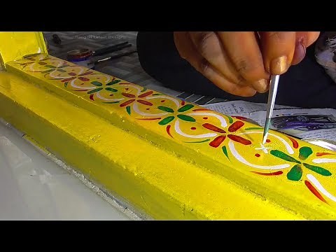 Gadapa Designs - Gummam Muggulu Design | Threshlod Painting | Gadapa Designing With Color Painting