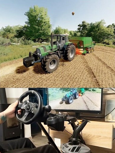 Farming Simulator Deutz Fahr AgroStar Steering Wheel Manual Gearbox Thrustmaster Farmstick #dkgc