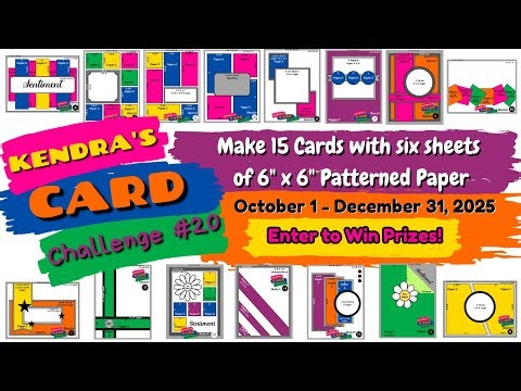 Introducing #KendrasCardChallenge20 | Make 15 Cards w/ 6 6”x6” pattern papers! Free Printable!