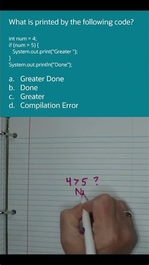 if Statements - AP CSA Unit 2 Multiple Choice Review #shorts