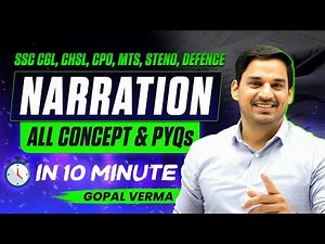 Narration in English Grammar | Direct & Indirect Speech Complete Class | By Gopal Verma #ssc #ssccgl