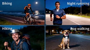 Running Lights for Runners, 2 Pack Clip on Flashlight Rechargeable Running Light for Night Walking, 3 Modes Safety LED Lights Running Gear for Jogging Hiking Camping Gear Dog Walking,Outdoor Adventure