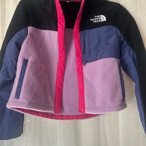 The North Face Pink, Purple, and Blue Fleece Jacket