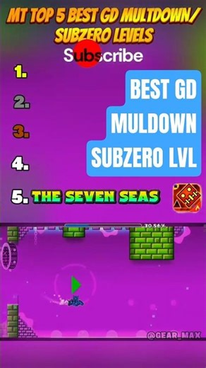 MY TOP 5 BEST GEOMETRY DASH MULTDOWN& SUBZERO LEVELS #geometrydash
