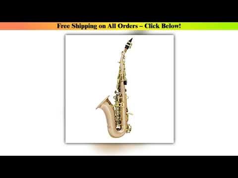 SLADE Soprano Saxophone Bb Brass Body Carved Keys White Shell Keys Saxophone with Reed Glove Back