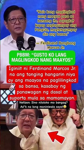 PBBM: “GUSTO KO LANG MAGLINGKOD NANG MAAYOS”😱🤭