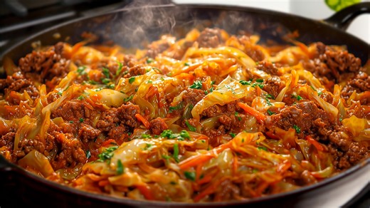 Seriously I could eat this ground beef and cabbage every day! It’s that good
