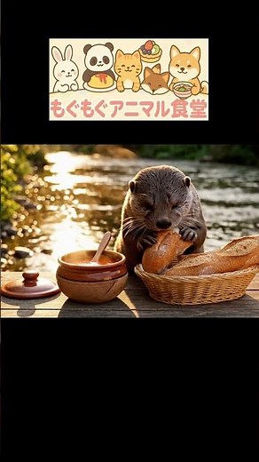 【もぐもぐアニマル食堂】 水辺のカワウソカフェ｜かわいい癒しの音 / Otter Eating Sounds AI ASMR
