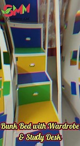 Bunk Bed with Wardrobe & Study Desk