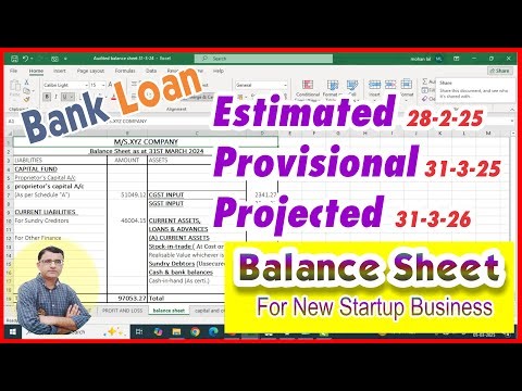 Estimated Balance Sheet | Provisional Balance Sheet | Projected Balance Sheet kaise Banti Hai