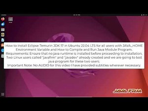 How to install Eclipse Temurin OpenJDK 17 in Ubuntu 22.04 LTS with JAVA_HOME Environment Variable