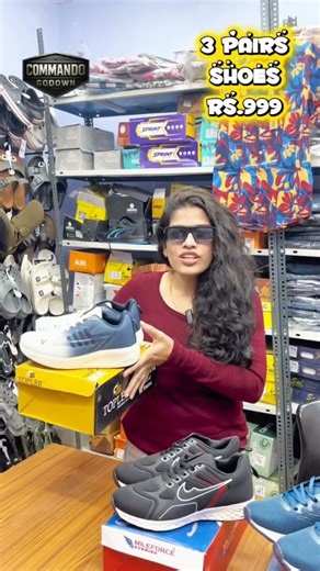 Commando Wholesale on Instagram: "SHOES COMBO LO RECORD BREAK PRICE! 😱🔥 3 PAIRS = JUST ₹999 💥 Vizag lo ee rate… repeat avvadu! Friends tho share chesukunte inka budget lo super deal! 😎 👉 1 Combo = 3 Pairs 👉 Daily Wear | College | Office — anni occasions ki perfect 📍 Naiduthota & Sagar Nagar (🔗 Link in Bio) ⚠️ Limited Time | Limited Stock — Miss avvakandi! 💨 #ShoeCombo #vizagshopping #ClothingStore #Commando #vizagdeals"