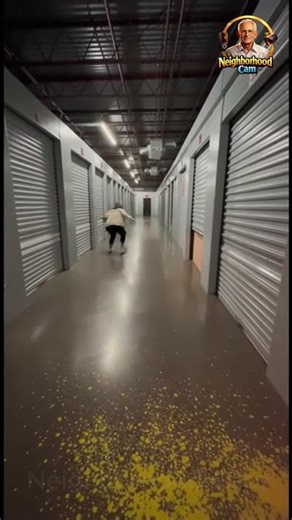 Paint Bomb Chaos in Storage Unit Aisle | Security Camera Caught It All