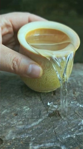 Making Bamboo Water Pot by Hand | Traditional Bamboo Craft ❤️ #craft #handmade #wood #shorts