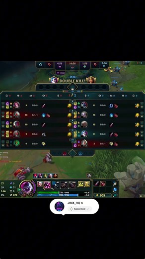 Jinx kills #volibear and #sivir #doublekill in bot lane #leagueoflegends #outplayed #jinx #gaming