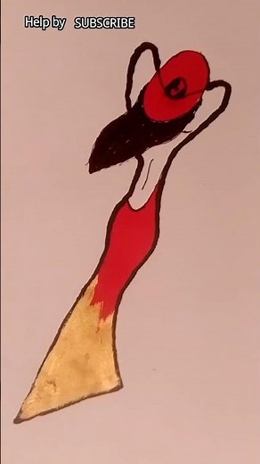 Easy fashion girl paint drawing #fashion #girl #easydrawing #painting