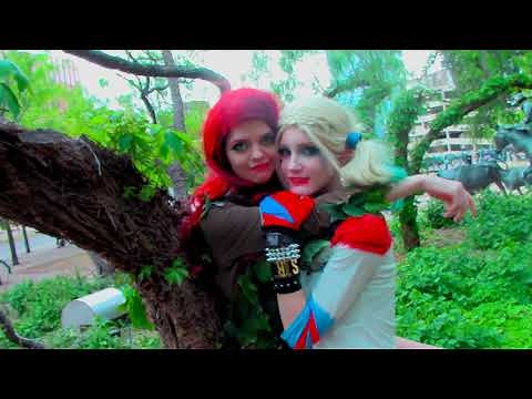 Harley Quinn X Poison Ivy cosplay photoshoot BTS