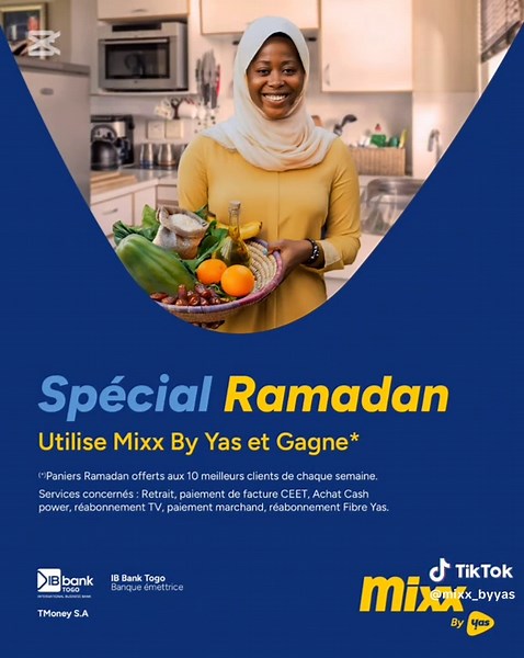 🎁 Utilise Mixx by Yas et gagne des paniers Mixx Ramadan ! 🌙✨ Et si gérer ton argent devenait encore plus avantageux ? 🤩 Pendant ce mois béni, chaque transaction avec Mixx by Yas te rapproche de cadeaux exclusifs ! 📲💰 💡 Comment participer ? ✅ Effectue tes transactions (Retrait, paiement de facture CEET, Achat Cash power, réabonnement TV, paiement marchand, réabonnement Fibre Yas) via Mixx by Yas ✅ Accumule tes chances de gagner ✅ Profite de belles surprises pour célébrer le Ramadan 🎁🤲🏽 P