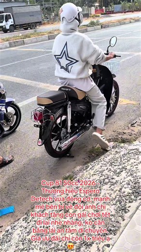 Cup 81 50cc 2026 - Thương hiệu Espero Detech vua động cơ, mạnh mẽ bền bỉ về đội anh chị khách tặng con gái chơi tết đi lại nhẹ nhàng, ko cần bằng lái an tâm di chuyển. Giá ưu đãi chỉ còn 1x triệu ạ 😍#espero #detech #xe50cc #xuhuong #cub50cc