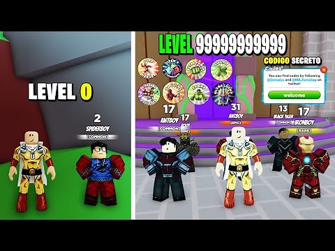 USEI OS 3 NOVOS CÓDIGOS SECRETOS E PEGUEI OS NOVOS HERÓIS SECRETOS DO (HERO Fighters Simulator)