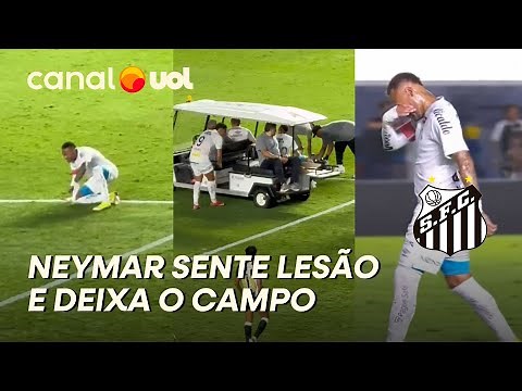 NEYMAR SENTE LESÃO, CHORA E É SUBSTITUÍDO NO PRIMEIRO TEMPO DE SANTOS X ATLÉTICO-MG; VEJA VÍDEO