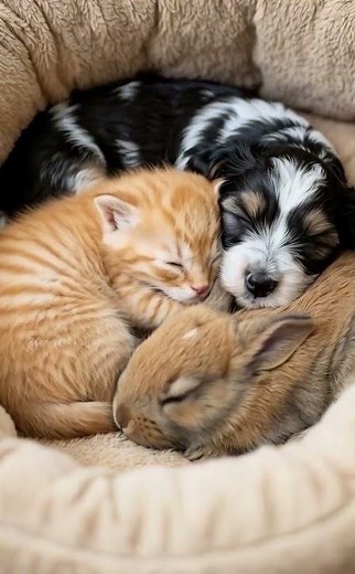 "Adorable Duo: Watch These Two Pups Snuggle in Their Cozy Dog Bed! 🐶💤"
