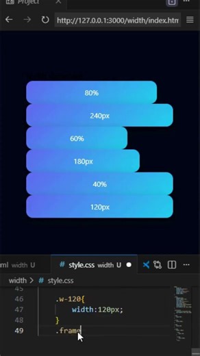 CSS width explained in 1 minute | % vs px #shorts