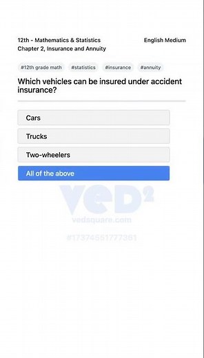 12th Math Statistics Insurance Annuity Vehicle Coverage Explained