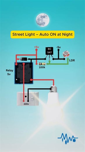 Automatic Street Light | Auto ON at Night 🌙💡 | Smart Electronics Project #electronics #lightsensor