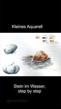 Quick #Aquarell Steine im wasser #tutorials #stepbystep #sketchbooktour #drawing #zeichnen #short