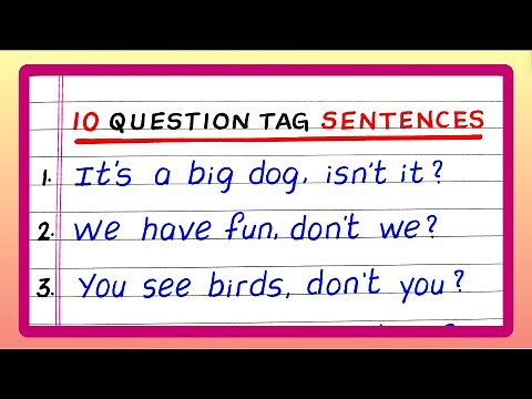 10 Question Tag Sentence | 10 Examples of Question Tag | Write Question Tag Sentence | Updated Video