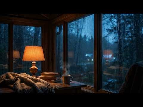 Cosmic Ember Refuge: Thunderstorm Echoes Outside A Quiet Ash Shelter For Ultimate Mind Restoration