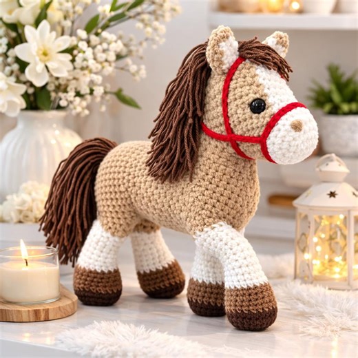 Horse Crochet Pattern, Horse Amigurumi Pattern PDF, Horse Lover Gift Idea, Cute Horse Plush Pattern, Farm Animals Crochet Toys - Etsy