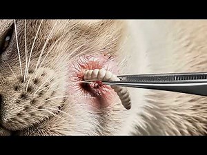 CAT RESCUE! EXTREME Mango Worms Extraction Tumbu Fly Larvae VISCERAL PULL & POP 8