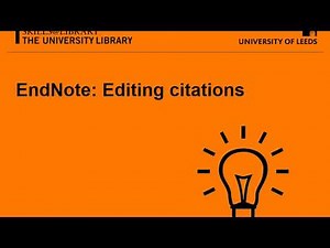 EndNote X8: Editing citations