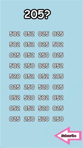 "Can You Find 205? Number Puzzle Challenge!"