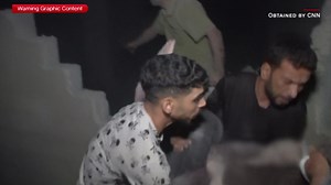Video shows horrific moments after airstrike in Gaza