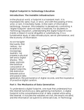 Digital Footprint in Technology Education - Reading Passage and x 10 Questions