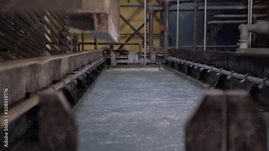 Electrolytic passivation process to increase the thickness of the natural oxide layer on the surface of metal parts. Anodizing, aluminium production line factory