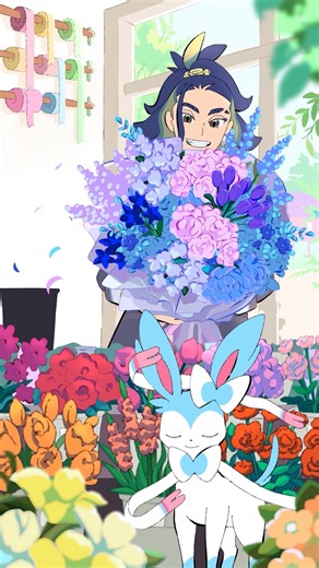 ポケモン公式 on Instagram: "色違いのニンフィアと、真剣な眼差しでプレゼントを選ぶセキ💭 悩みに悩んでも決めきれない…なら全部で！💐✨ ポケマスEXでエピソードイベント「感謝を伝える特別衣装」開催！ イベントストーリーをクリアすると、チリの特別なメモリアルアートももらえるよ🍫 くわしくは、プロフィール欄のURLから公式サイトをチェックしてね👀 #セキ #ニンフィア #ポケモン #ポケマスEX #Pokemon"