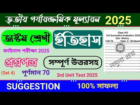 class 8 history 3rd unit test question paper 2025 | class 8 itihas 3rd unit test suggestion 2025