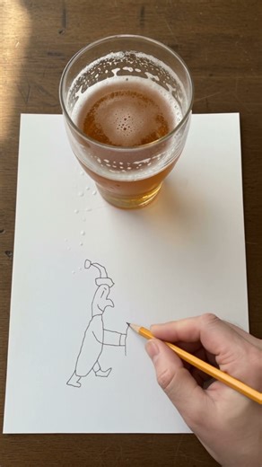 Drunk Drawing Santa After A Few Beers