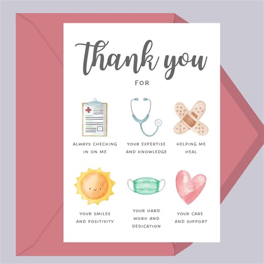 Printable Thank You Card for Nurse, Doctor, Healthcare Workers | Nurse Appreciation, Hospital Thank You Card - Etsy